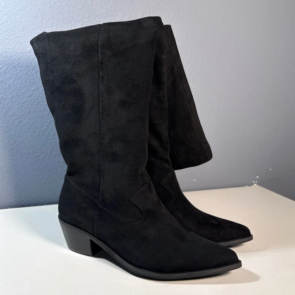 Rebecca Minkoff Jennis1 Boots Womens 8.5 Black  Suede Over The Knee